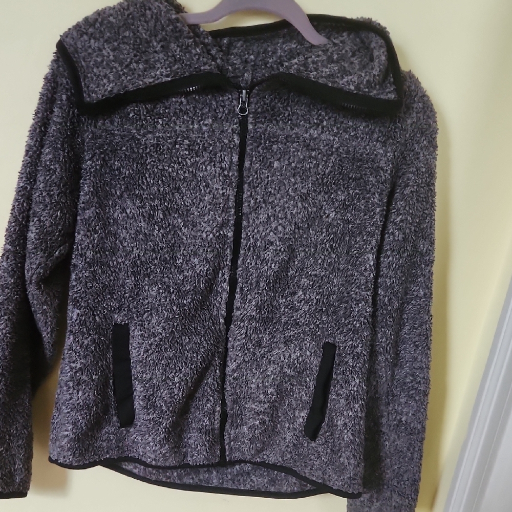 SO Gray Teddy Jacket Cozy Mid-Length Outerwear